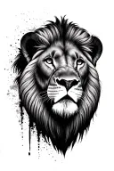 lion face with african safari underneath all blended tattoo design idea