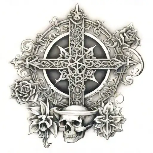 religion theme tattoo to complete that I already have tattoo design idea