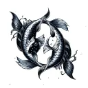 two koi fish yin yang tattoo design idea