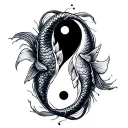 two koi fish yin yang tattoo design idea