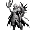 World of Warcraft Female Paladin with Glonz and transmog set from Molten core tattoo design idea