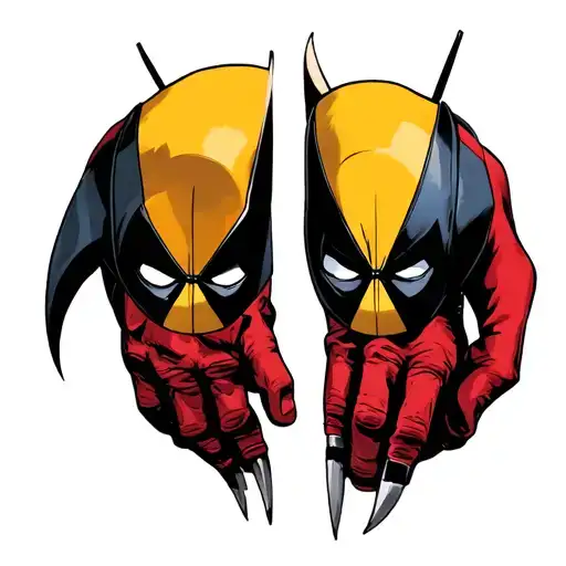 deadpool and wolverine claws extended tattoo design idea