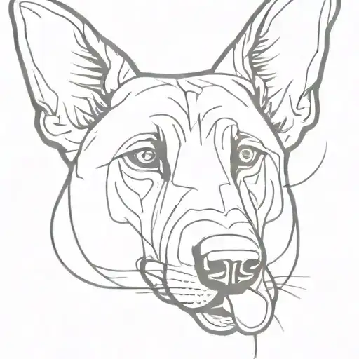 belgian malinois face tattoo design idea