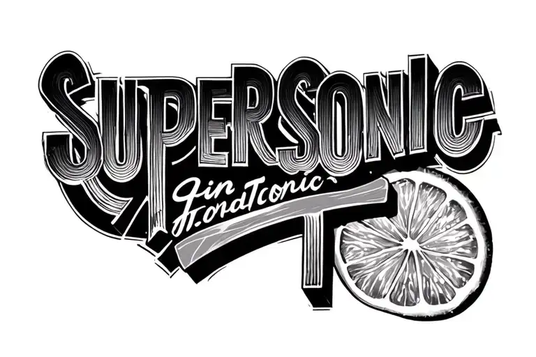 "SUPERSONIC" Gin And Tonic tattoo design idea