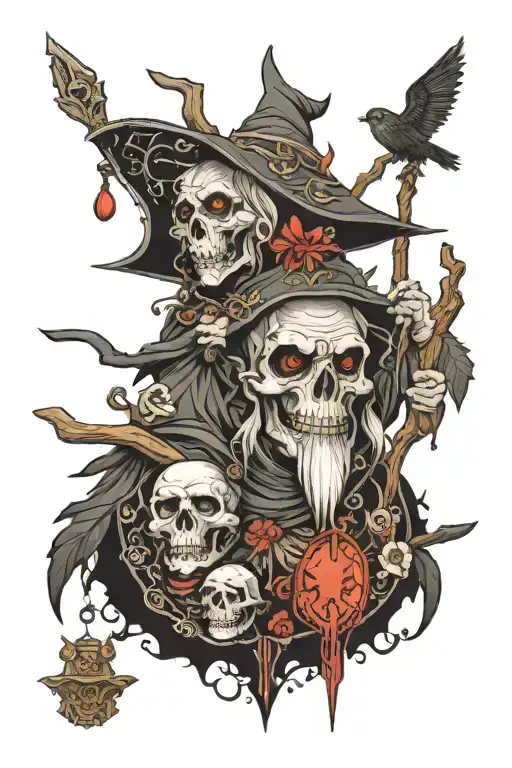 Baba Yaga tattoo design idea