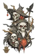 Baba Yaga tattoo design idea