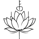minimalist lotus flower with 4 marks above it tattoo design idea