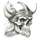 viking skull tattoo design idea
