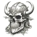 viking skull tattoo design idea