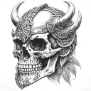 viking skull tattoo design idea