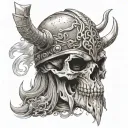 viking skull tattoo design idea