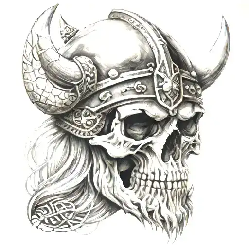 viking skull tattoo design idea