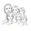 family of 8, mother , father , 3 brothers, 5 sisters tattoo design idea