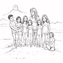 family of 8, mother , father , 3 brothers, 5 sisters tattoo design idea