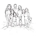 family of 8, mother , father , 3 brothers, 5 sisters tattoo design idea