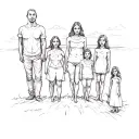 family of 8, mother , father , 3 brothers, 5 sisters tattoo design idea