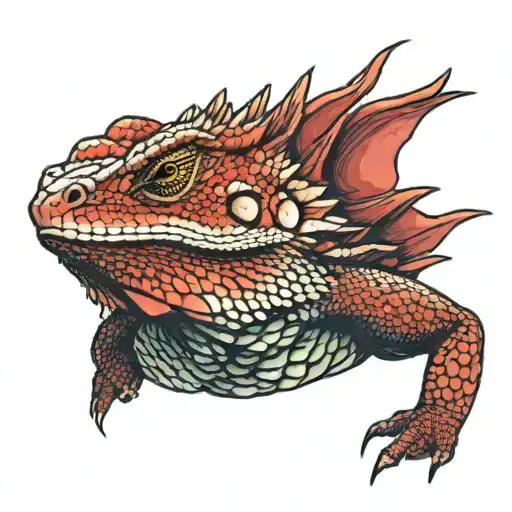 Red Hypo Bearded Dragon Scales full shoulder tattoo tattoo design idea
