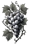grape vine wrapped around arm sleeve tattoo design idea