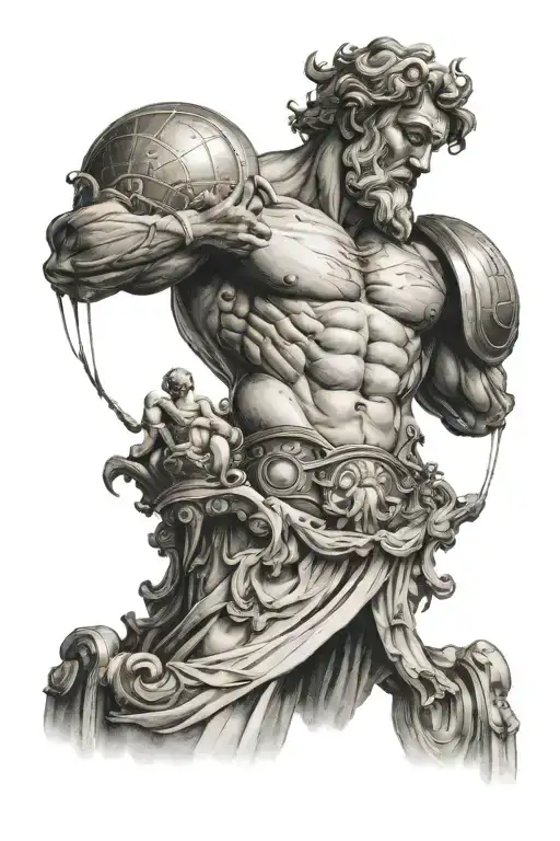 atlas statue in germany tattoo design idea