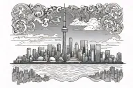 Toronto Skyline building tattoo design idea