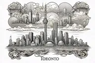 Toronto Skyline building tattoo design idea