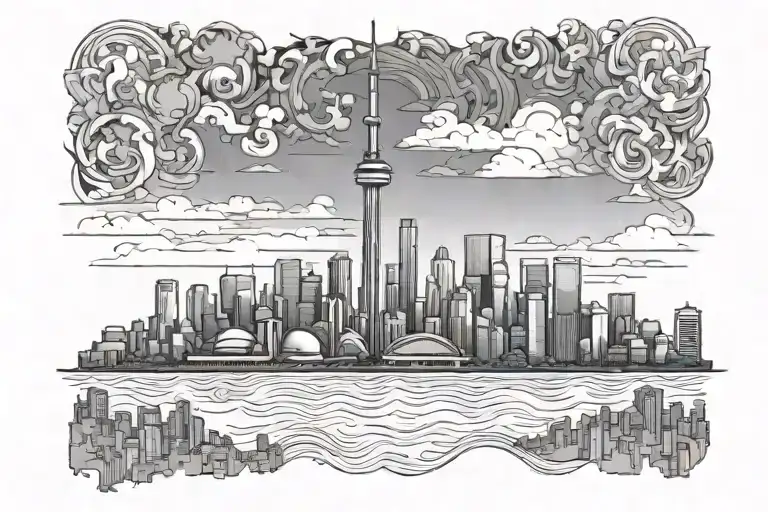 Toronto Skyline building tattoo design idea