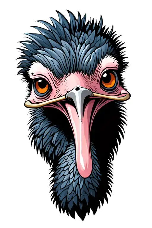Ostrich tattoo design idea