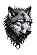 warrior wolf tattoo design idea
