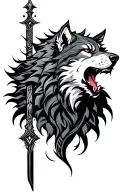 warrior wolf tattoo design idea