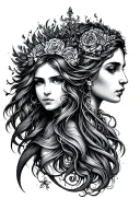 virgo and aquarius tattoo design idea