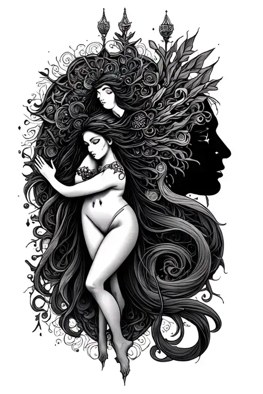 virgo and aquarius tattoo design idea
