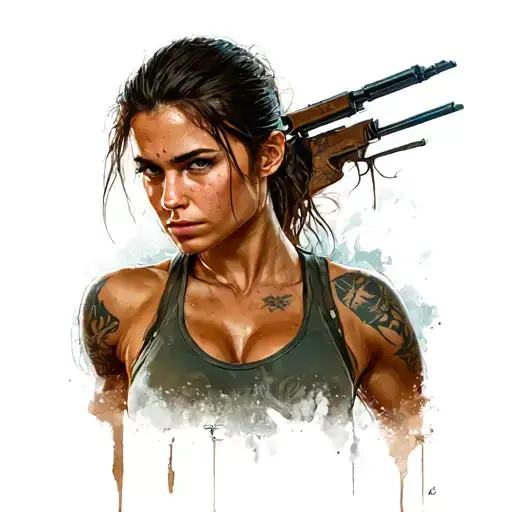 lara croft remastered tattoo design idea