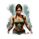 lara croft remastered tattoo design idea