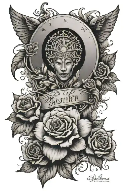 simple memorial for brother tattoo design idea