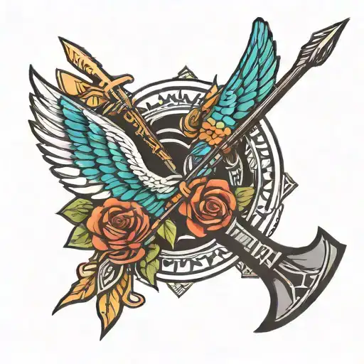 Liam Payne's arrow tattoo but with one direction mic colors  tattoo design idea