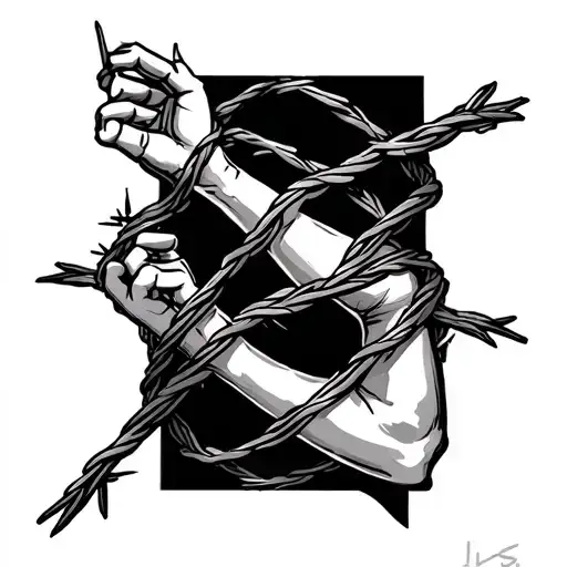 barb wire wrapped around fore arm tattoo tattoo design idea