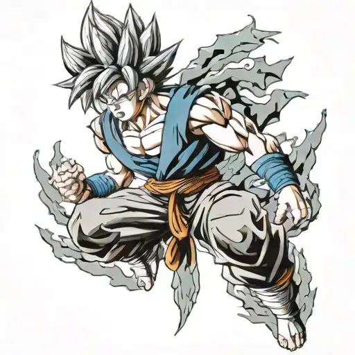 goku ultra instinct tattoo design idea