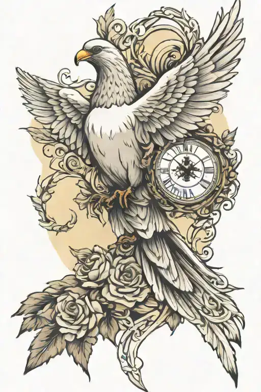 san miguel arcangel combined With psalm 23:4 with dove and heaven for forearm tattoo design idea