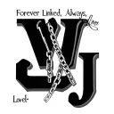 "Forever Linked, Always Loved." 2 chains linking with the letters W,J,J,J,J tattoo design idea