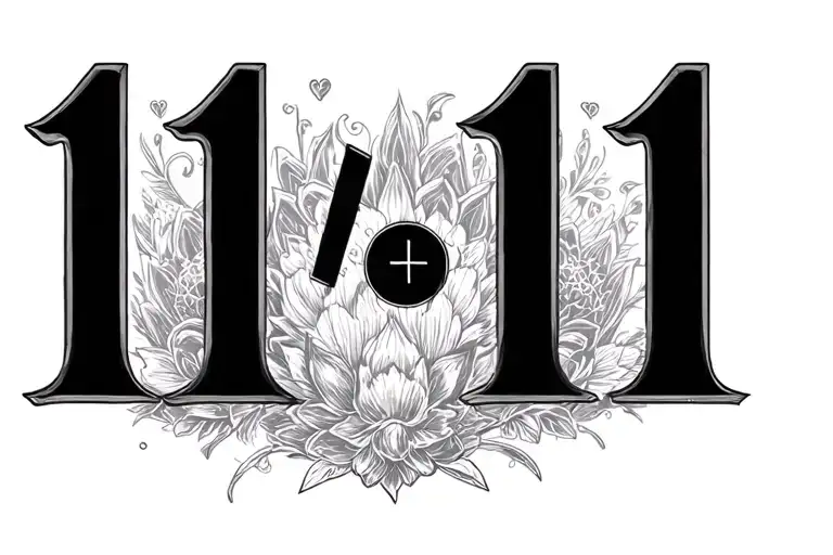 11:11 written tattoo design idea