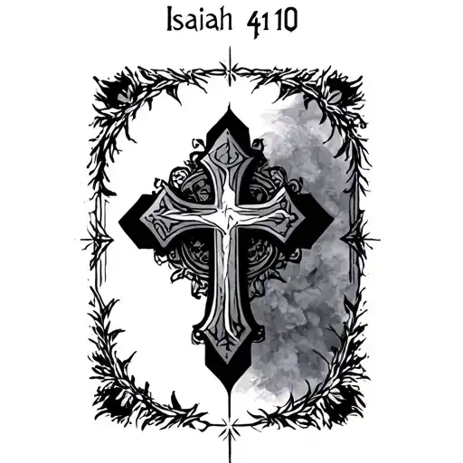 isaiah 41 10 with cross tattoo design idea