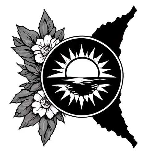 west coast and Nevada merged together tattoo design idea