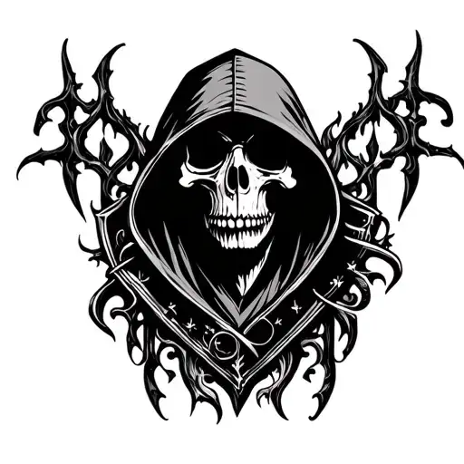 "INK" Hooded Reaper tattoo design idea