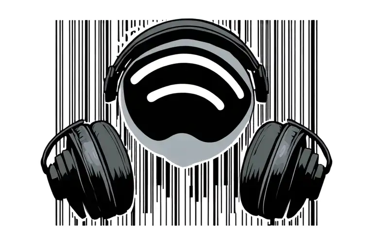 headphone and spotify barcode design tattoo design idea