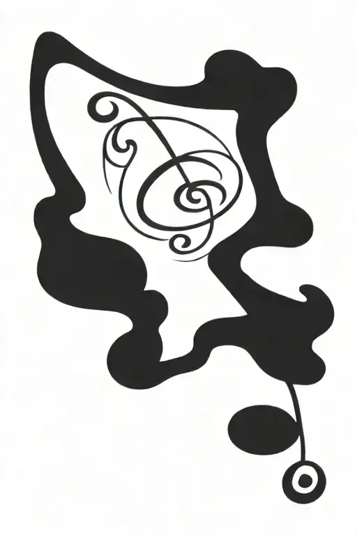 Treble and bass clef tattoo in one hand tattoo design idea