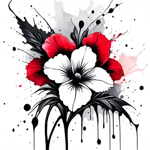 primrose violet iris flower tattoo design idea