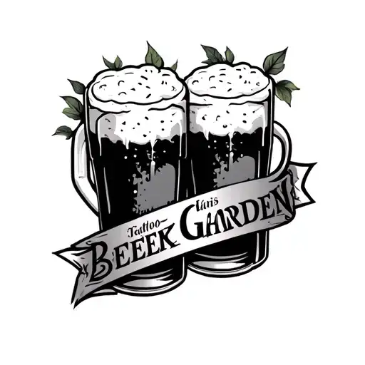 beer garden liars tattoo design idea