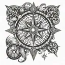 viking compass tattoo design idea