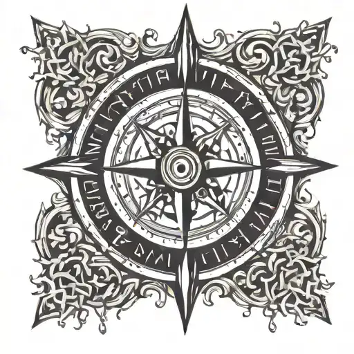 viking compass tattoo design idea