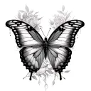 Butterfly + Resurrection Theme Butterfly symbol underneath to reflect transformation: 	•	Caterpillar (fui) 	•	Cocoon  tattoo design idea